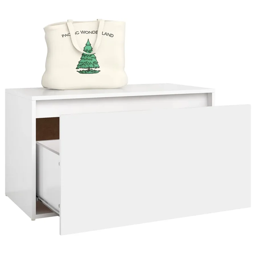 Banc d'entrée 80x40x45 cm Blanc Bois d’ingénierie - 4