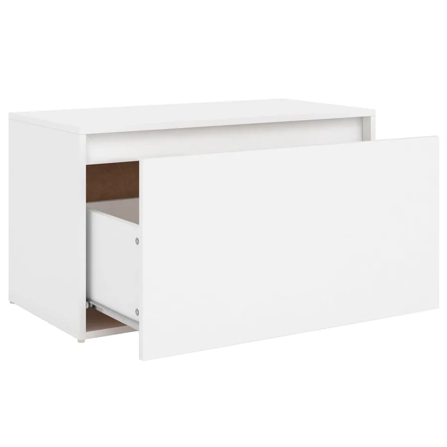 Banc d'entrée 80x40x45 cm Blanc Bois d’ingénierie - 6