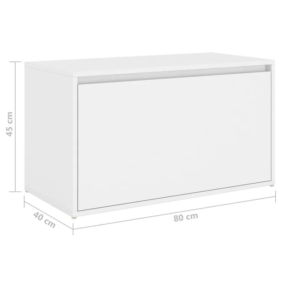 Banc d'entrée 80x40x45 cm Blanc Bois d’ingénierie - 8