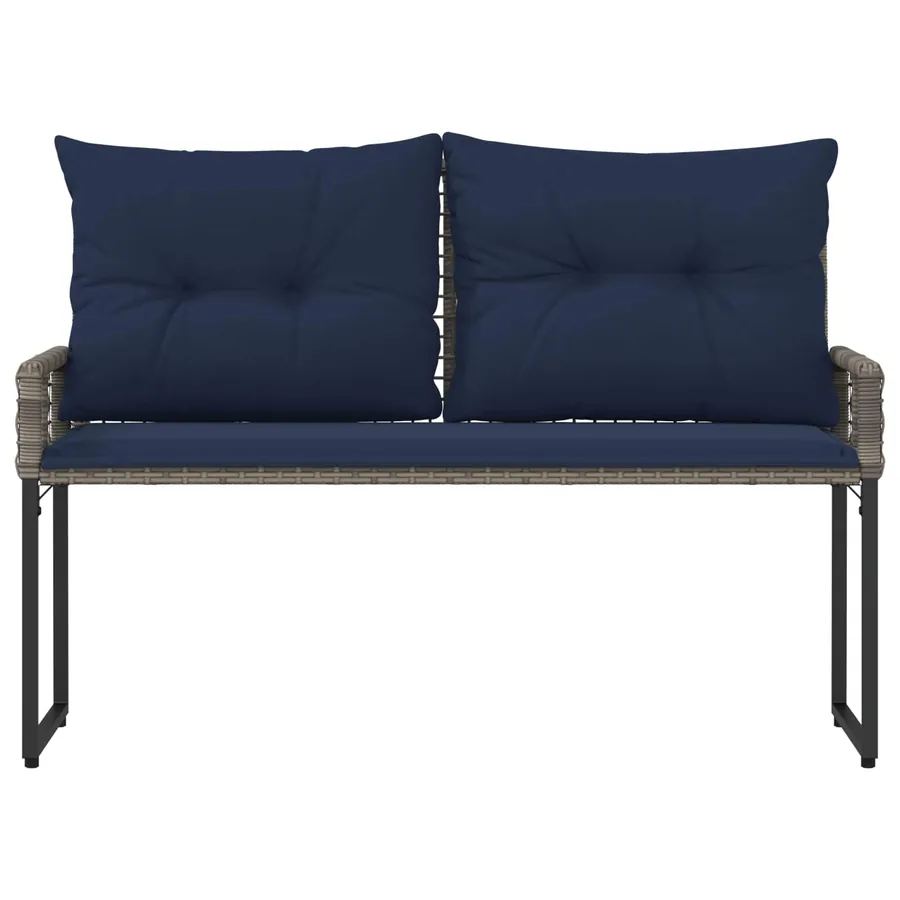 Banc extérieur avec coussin Gris et Marine 118 x 55 x 82 cm - 5