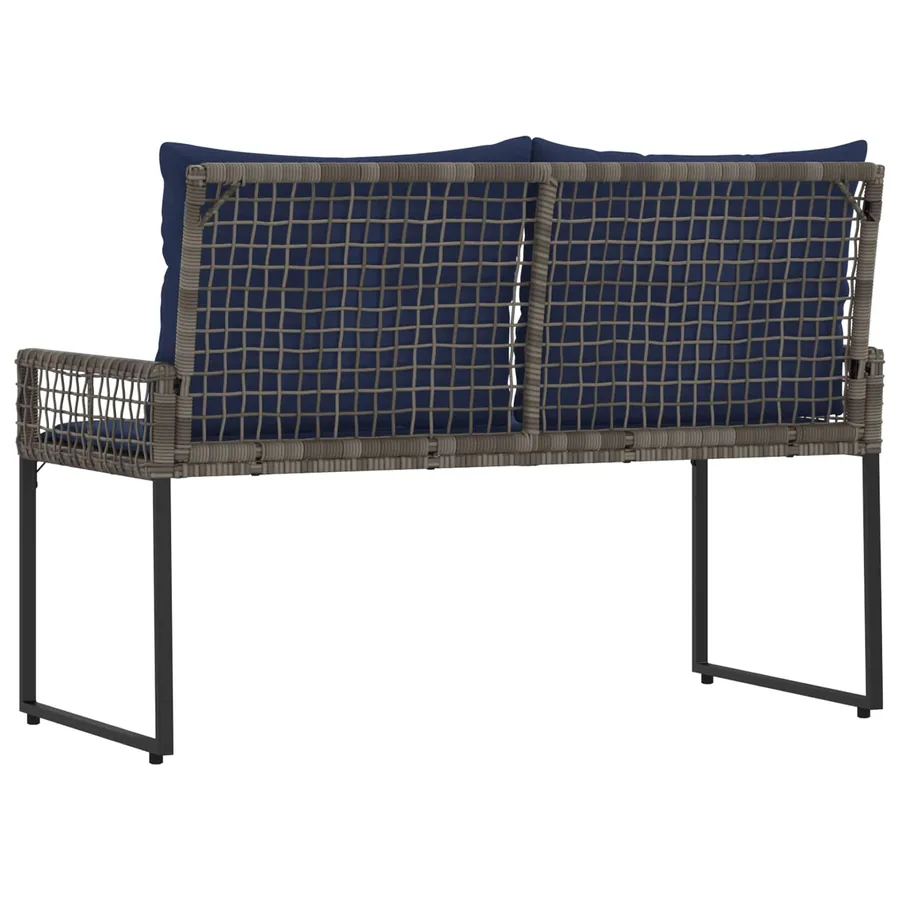 Banc extérieur avec coussin Gris et Marine 118 x 55 x 82 cm - 7