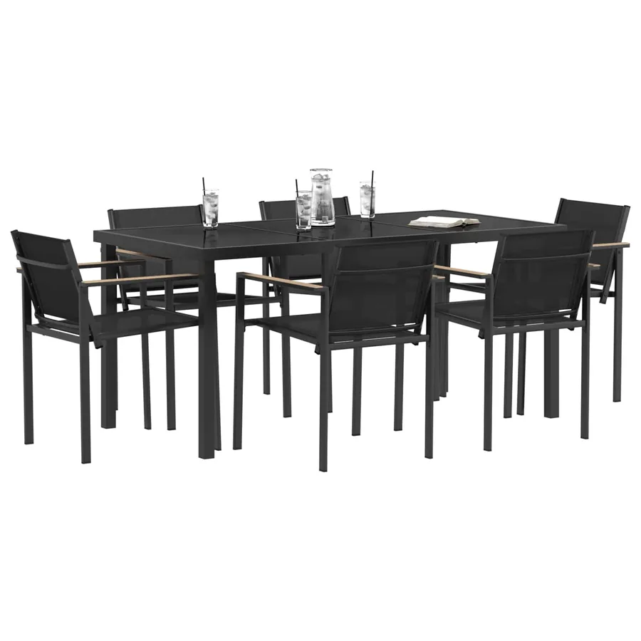 Ensemble de meubles d'extérieur 7 pcs Noir et anthracite - 3
