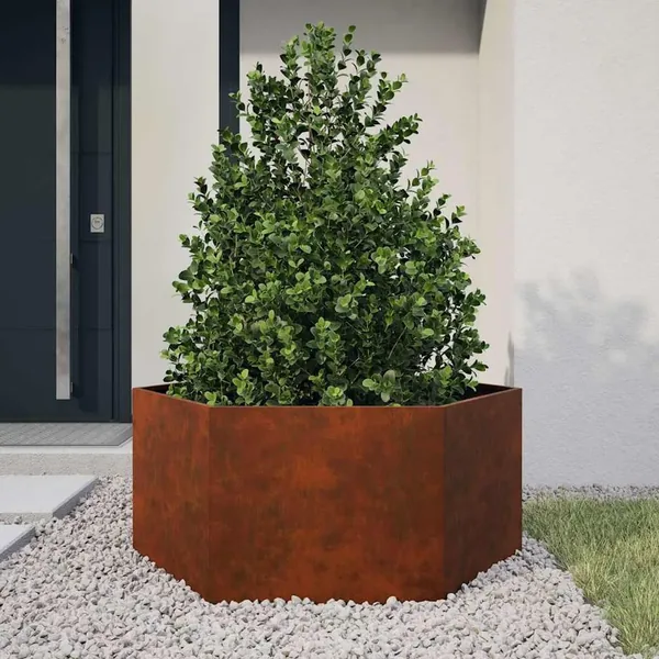 Jardinière Rouillé 90x90x45 cm Acier corten