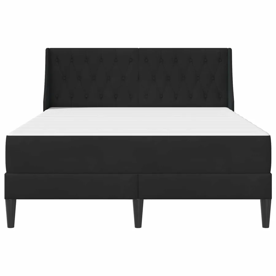 Cadre de lit avec matelas Noir 140 x 190 cm Velours - 6