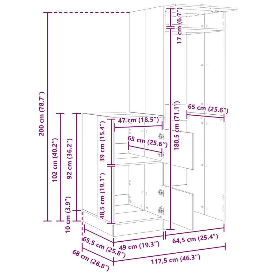 Ensemble de meubles de rangement pour la buanderie 2 pc - 13