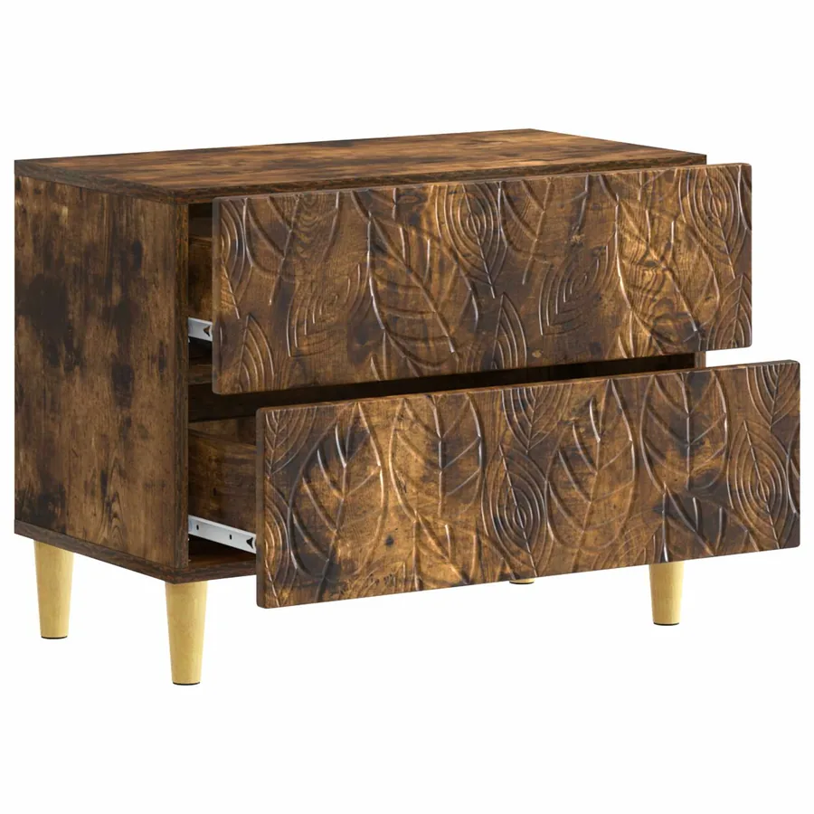Table de chevet Chêne fumé 62 x 34,5 x 48 cm Bois d'ingénierie - 3