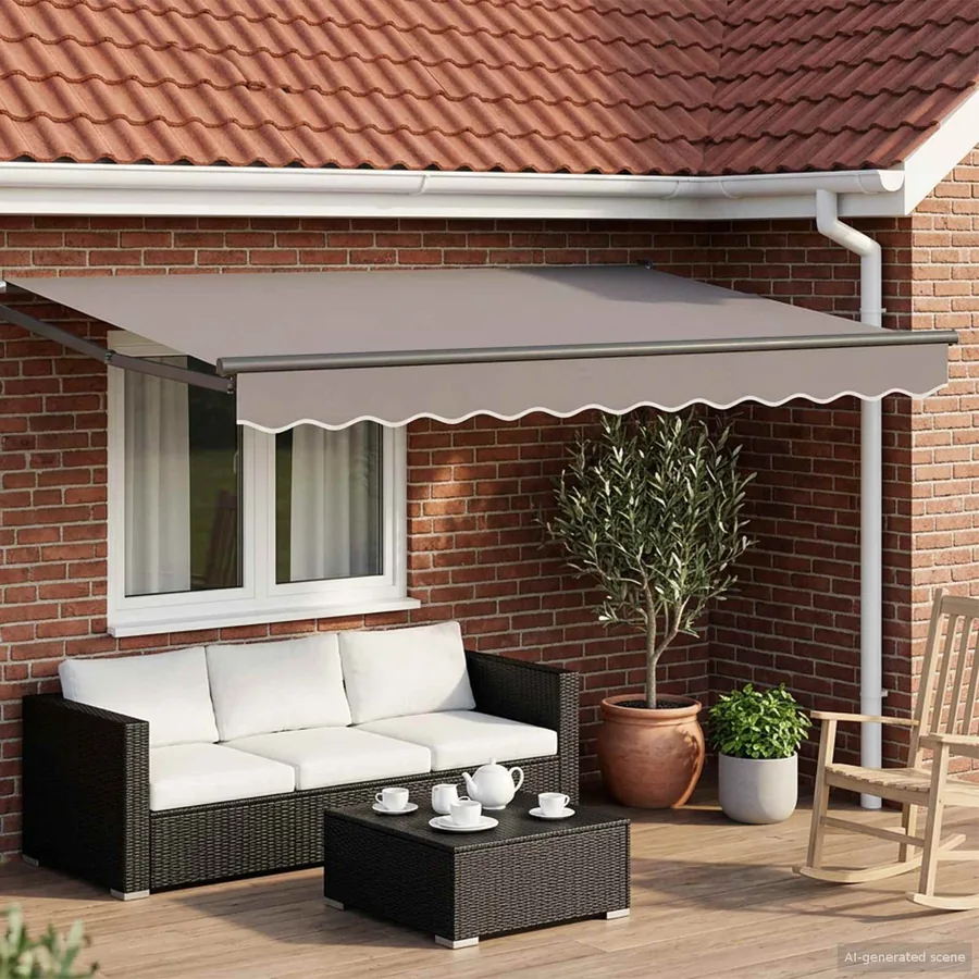 Cadre de store rétractable électrique Anthracite 3 x 2 m Acier