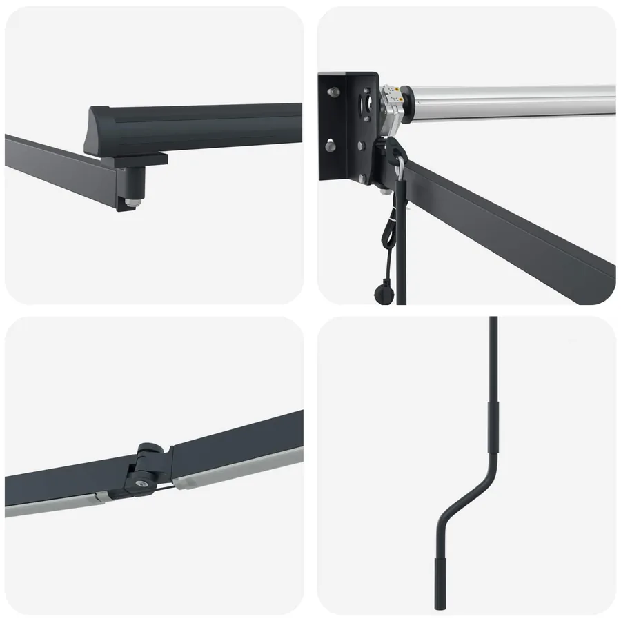 Cadre de store rétractable électrique Anthracite 3 x 2 m Acier - 6