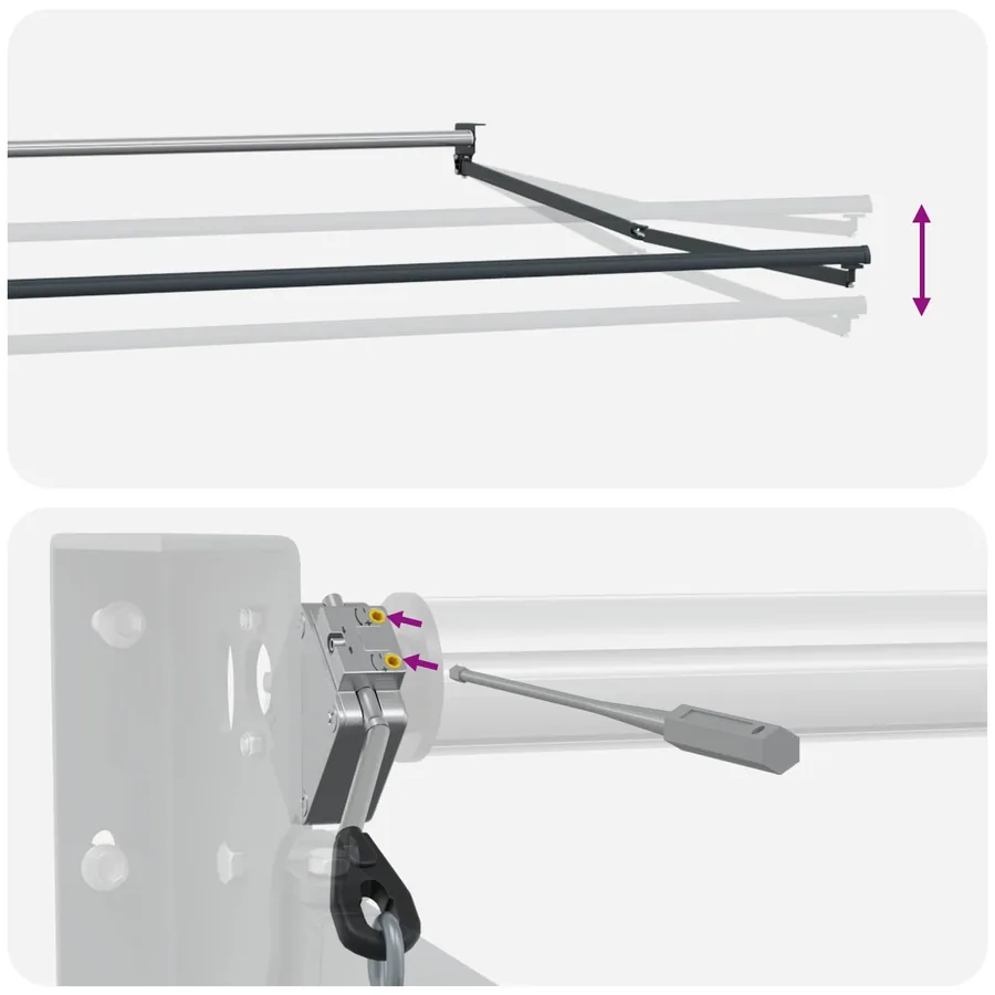 Cadre de store rétractable électrique Anthracite 3 x 2 m Acier - 9