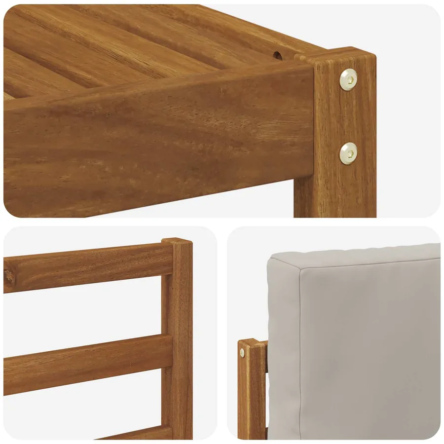 Ensemble de canapés d'extérieur 7 pcs Gris Naturel et Clair - 7