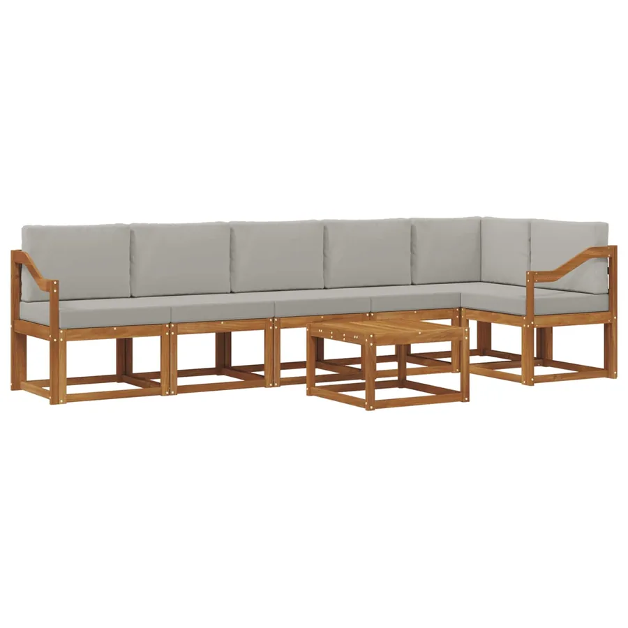 Ensemble de canapés d'extérieur 7 pcs Gris Naturel et Clair - 2