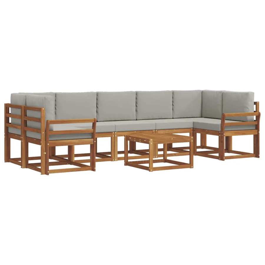 Ensemble de canapés d'extérieur 8 pcs Gris Naturel et Clair - 2