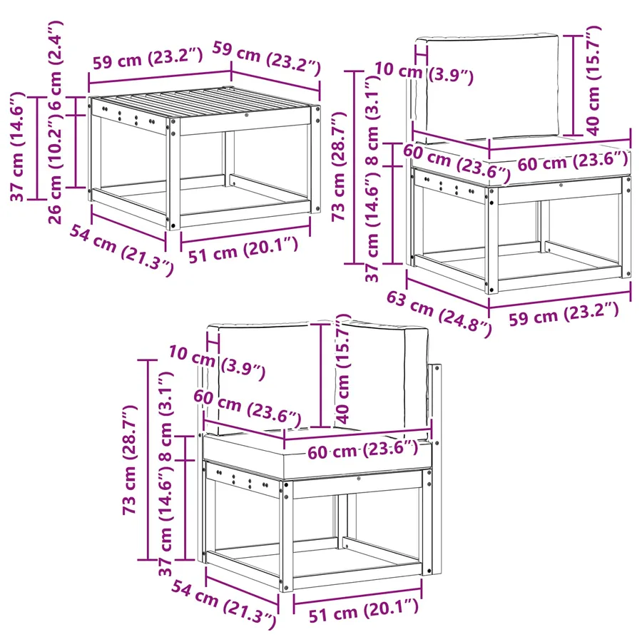 Ensemble de canapés d'extérieur 9 pcs Gris Naturel et Clair - 14