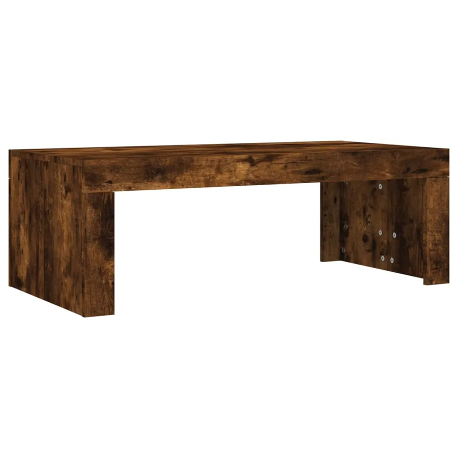 Table basse chêne fumé 102x50x36 cm bois d'ingénierie - 6