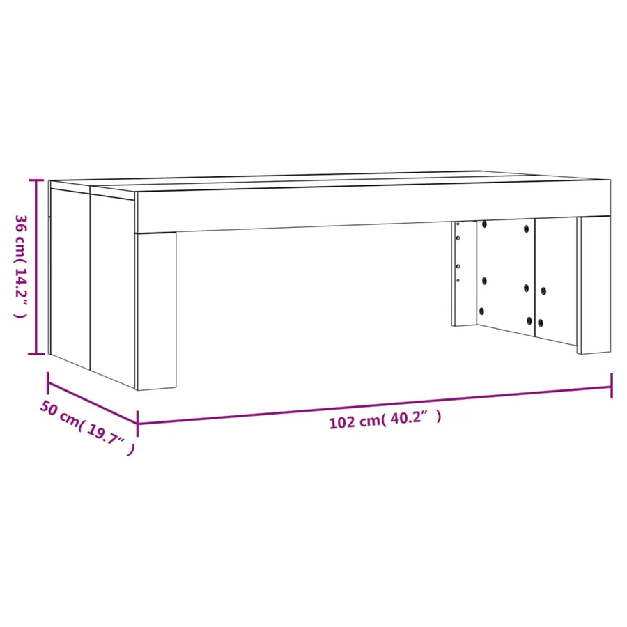 Table basse chêne fumé 102x50x36 cm bois d'ingénierie - 9