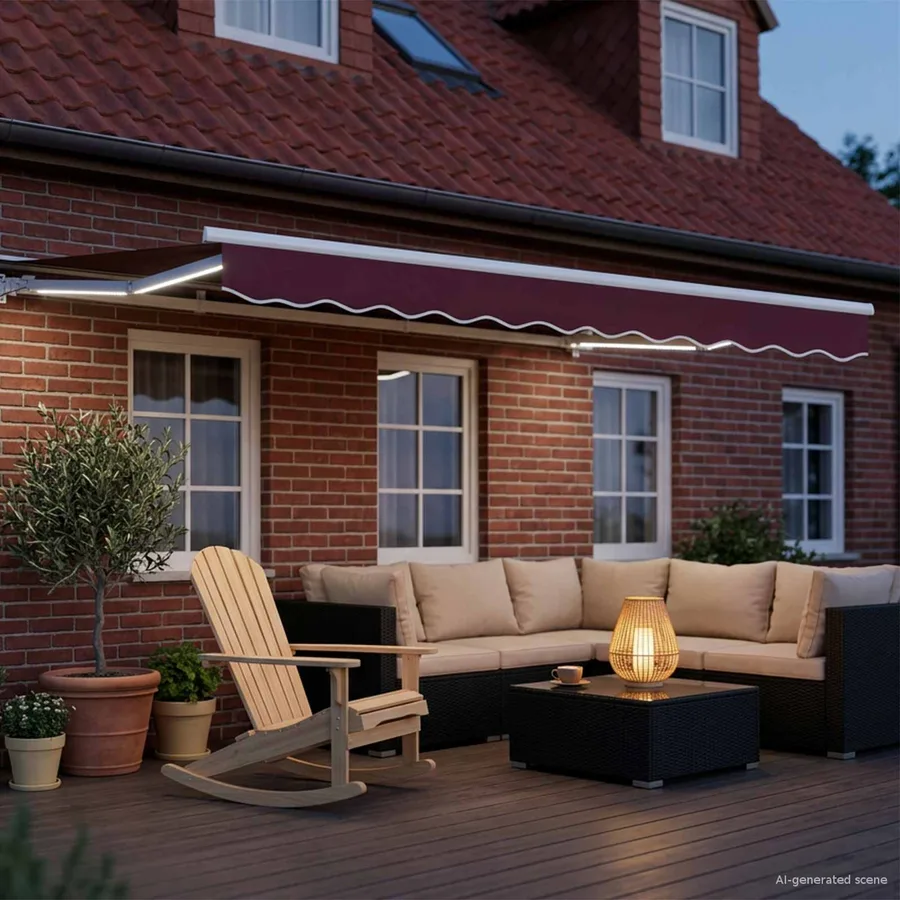 Auvent rétractable électrique Bourgogne et Blanc 3,5 x 2 m - 3