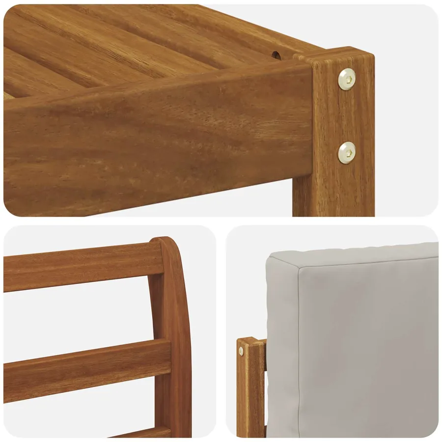 Ensemble de canapés d'extérieur 7 pcs Gris Naturel et Clair - 7