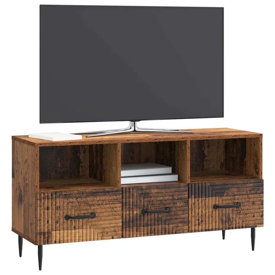 Meuble TV Bois ancien 102 x 34,5 x 50 cm Bois d'ingénierie - 3