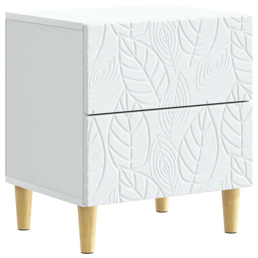Table de chevet Blanc 43 x 34,5 x 48 cm Bois d'ingénierie - 2