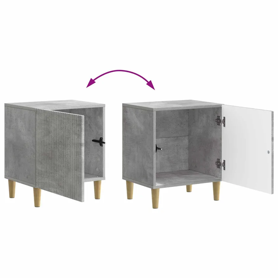 Cabinet de chevet 2 pcs Gris béton 43 x 34,5 x 50 cm - 12