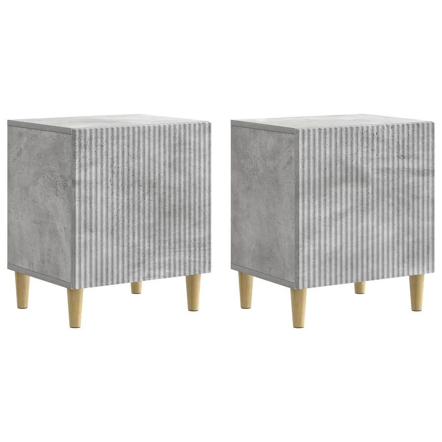 Cabinet de chevet 2 pcs Gris béton 43 x 34,5 x 50 cm - 2