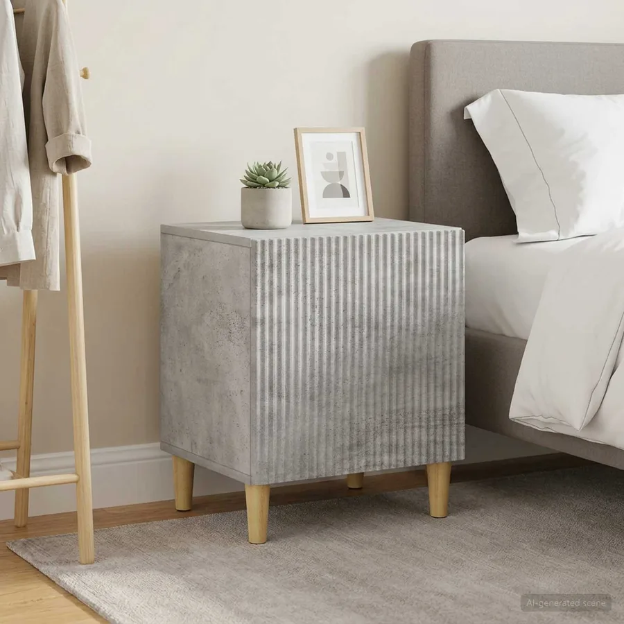 Cabinet de chevet 2 pcs Gris béton 43 x 34,5 x 50 cm - 4