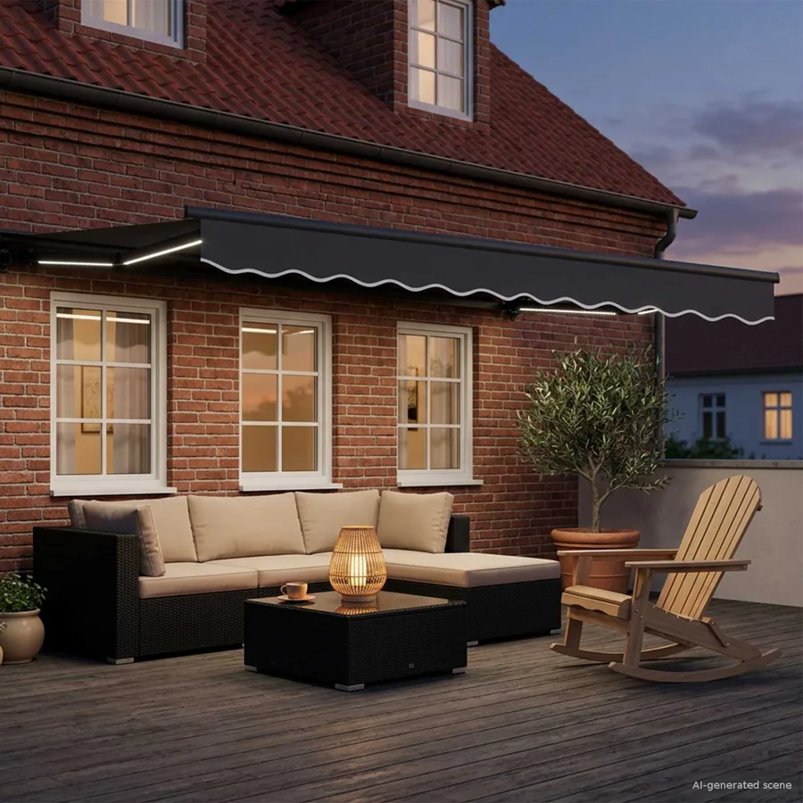 Auvent rétractable électrique Anthracite 3 x 2,5 m - 3