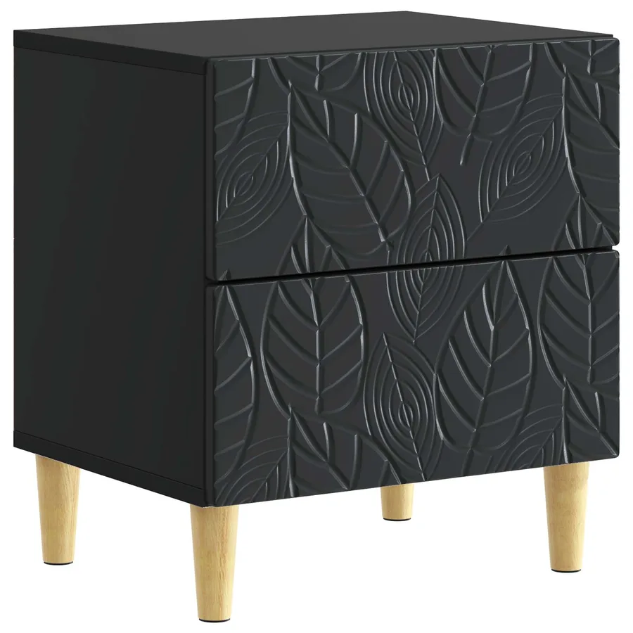 Table de chevet Noir 43 x 34,5 x 48 cm Bois d'ingénierie - 2