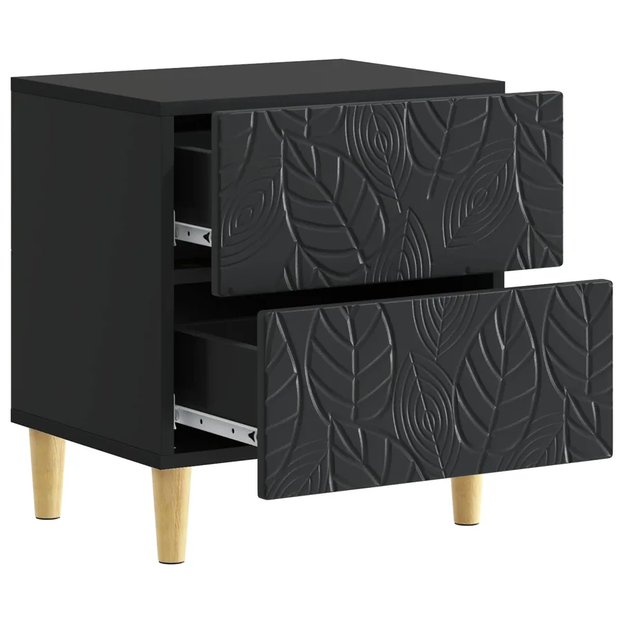 Table de chevet Noir 43 x 34,5 x 48 cm Bois d'ingénierie - 3