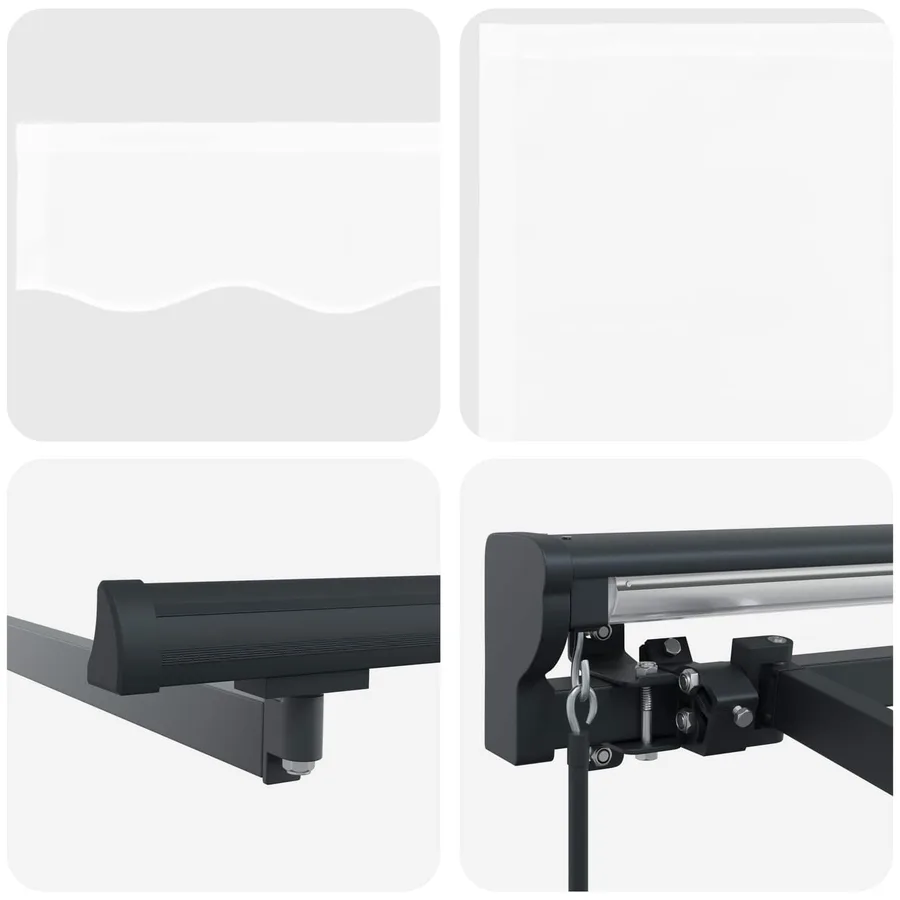 Auvent rétractable manuel Blanc 4,5 × 3,5 m - 7