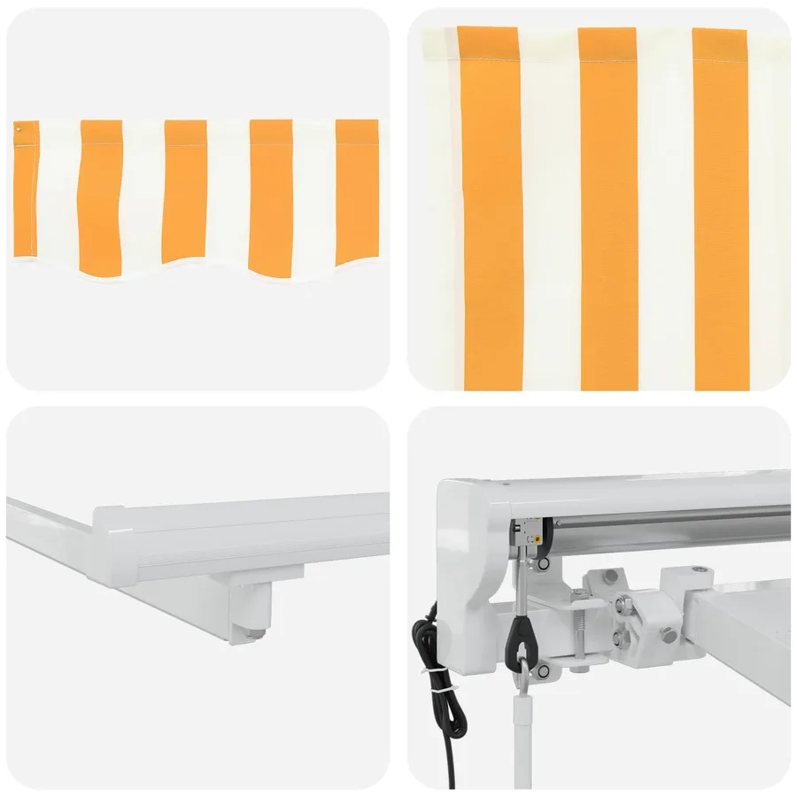 Auvent rétractable électrique Jaune et blanc 4 × 3 m - 9