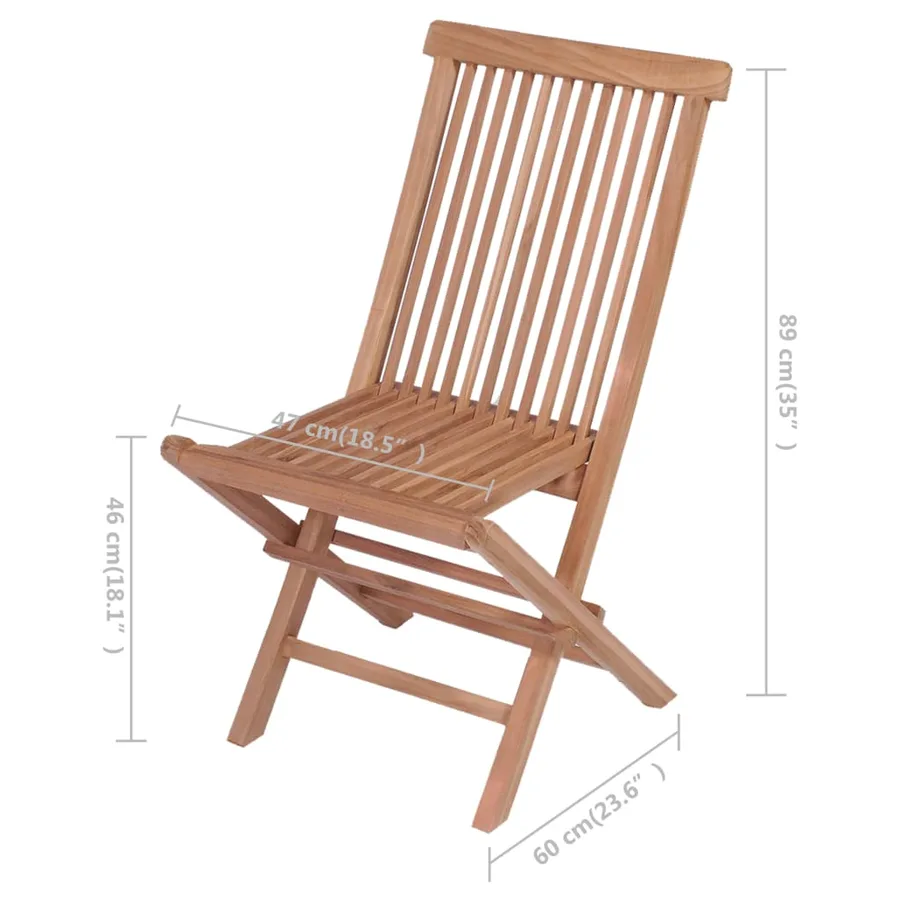 Chaises de jardin et coussins beige lot de 4 Bois teck massif - 11