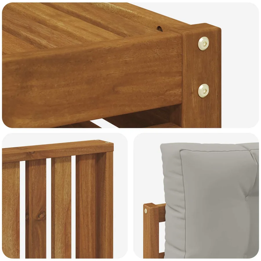 Ensemble de canapés d'extérieur 8 pcs Gris Naturel et Clair - 6