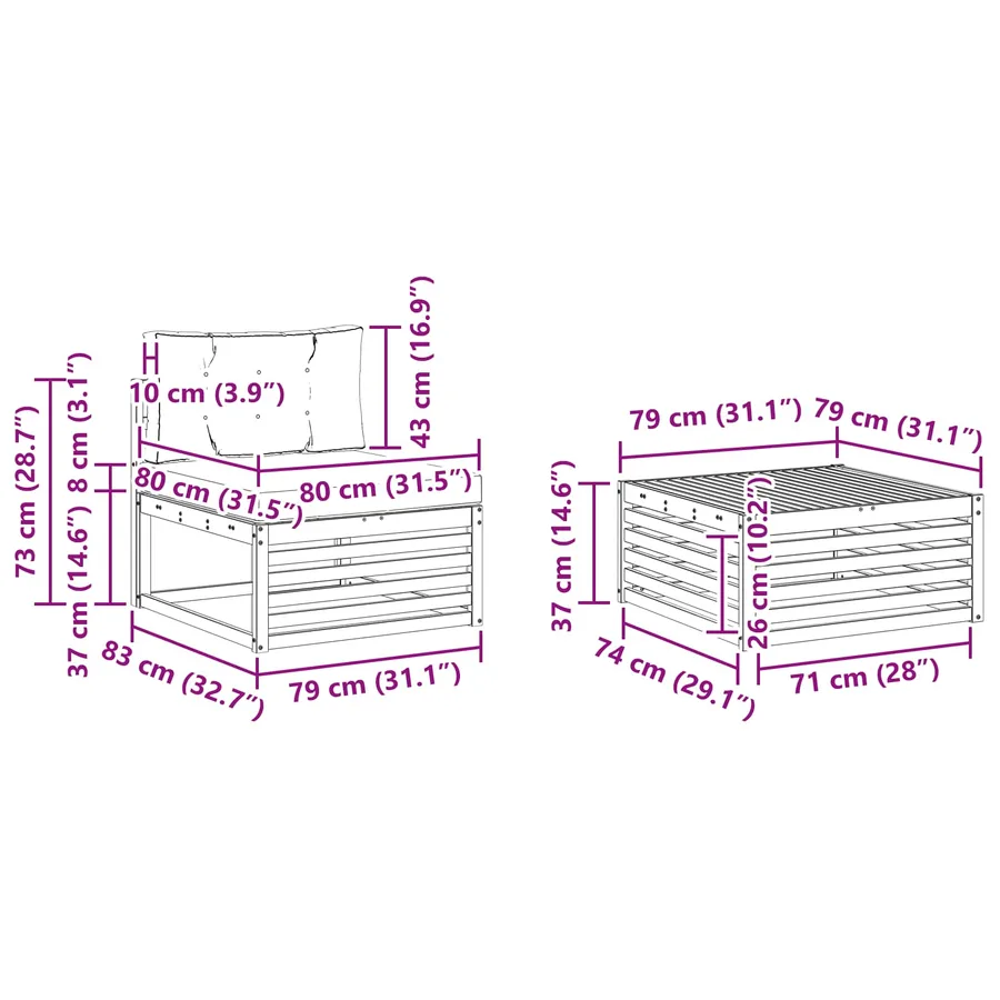 Ensemble de canapés d'extérieur 8 pcs Gris Naturel et Clair - 8