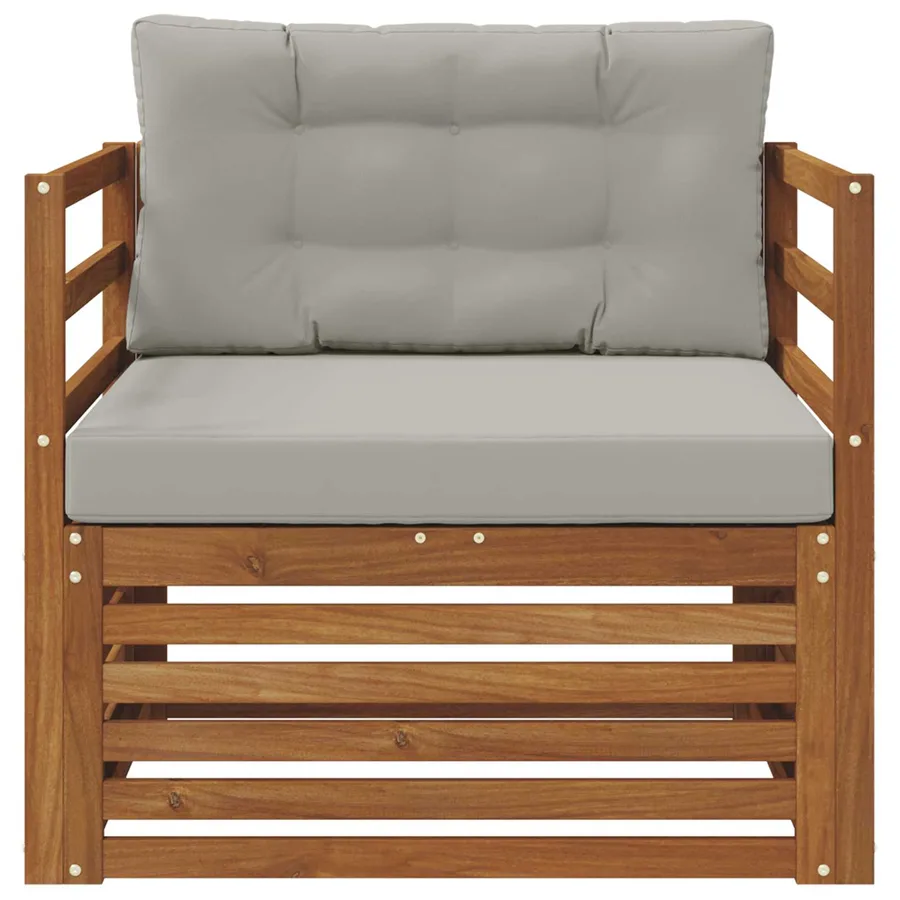 Canapé d’extérieur Bois d'acacia massif et polyester - 3