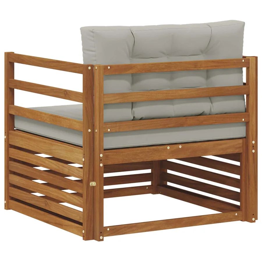 Canapé d’extérieur Bois d'acacia massif et polyester - 5