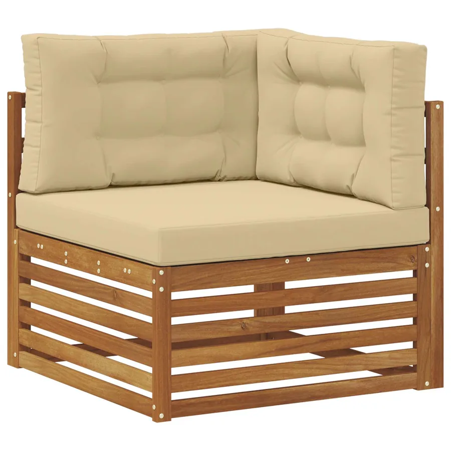 Ensemble de canapés d'extérieur 5 pcs Naturel et Beige - 6