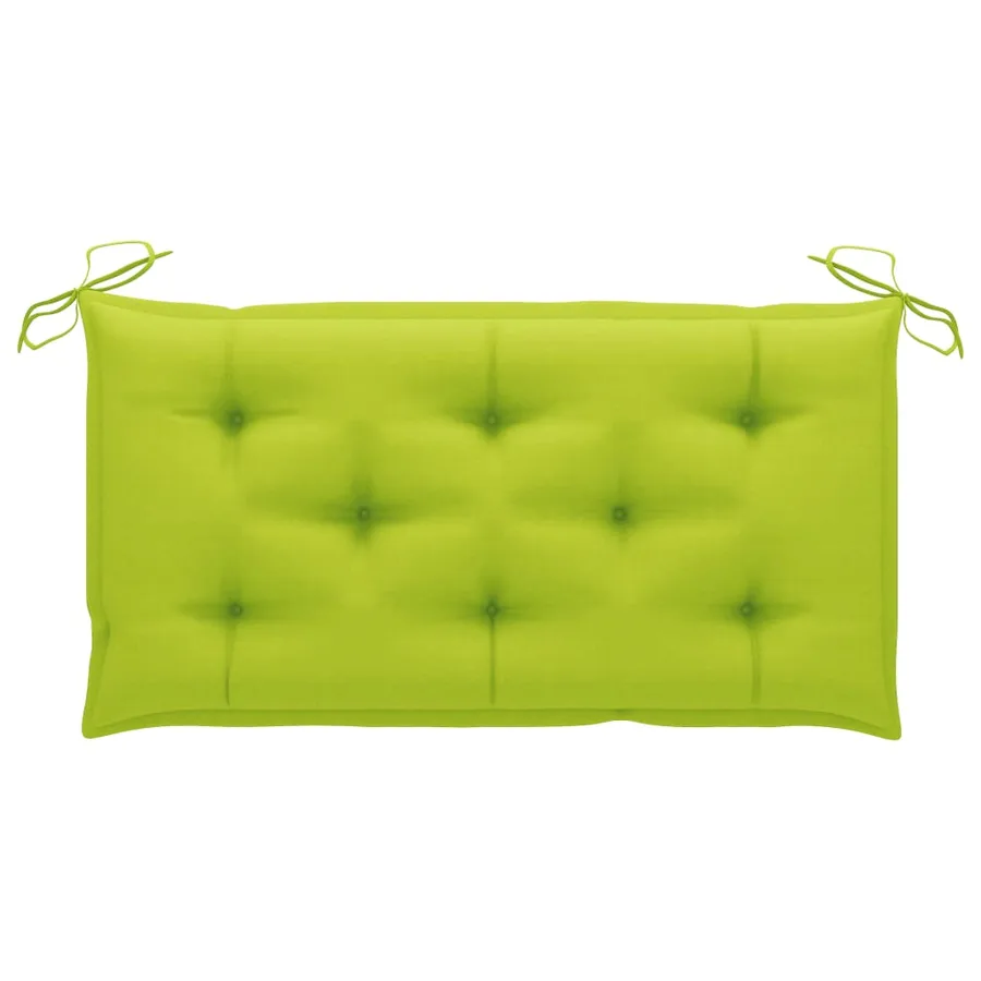 Banc de jardin avec coussin vert vif 112 cm Bois de teck massif - 6