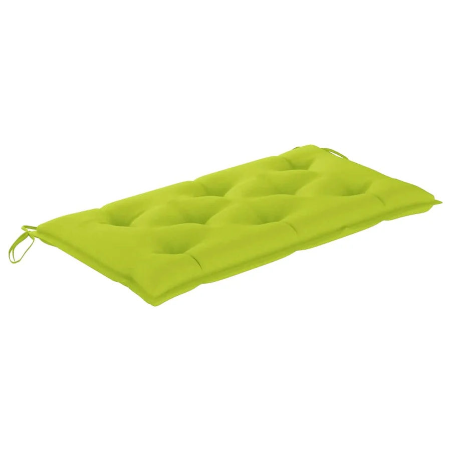 Banc de jardin avec coussin vert vif 112 cm Bois de teck massif - 7