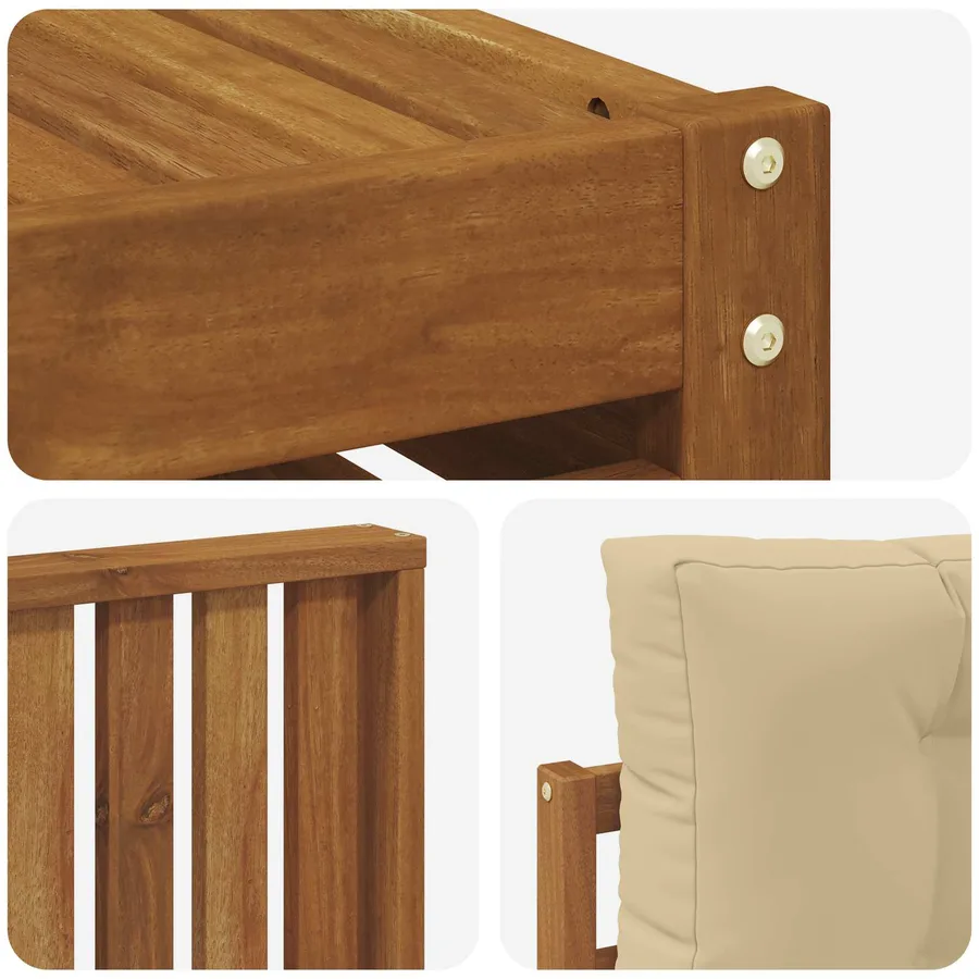 Ensembles de canapés avec coussin 11 pcs Naturel et Beige - 7