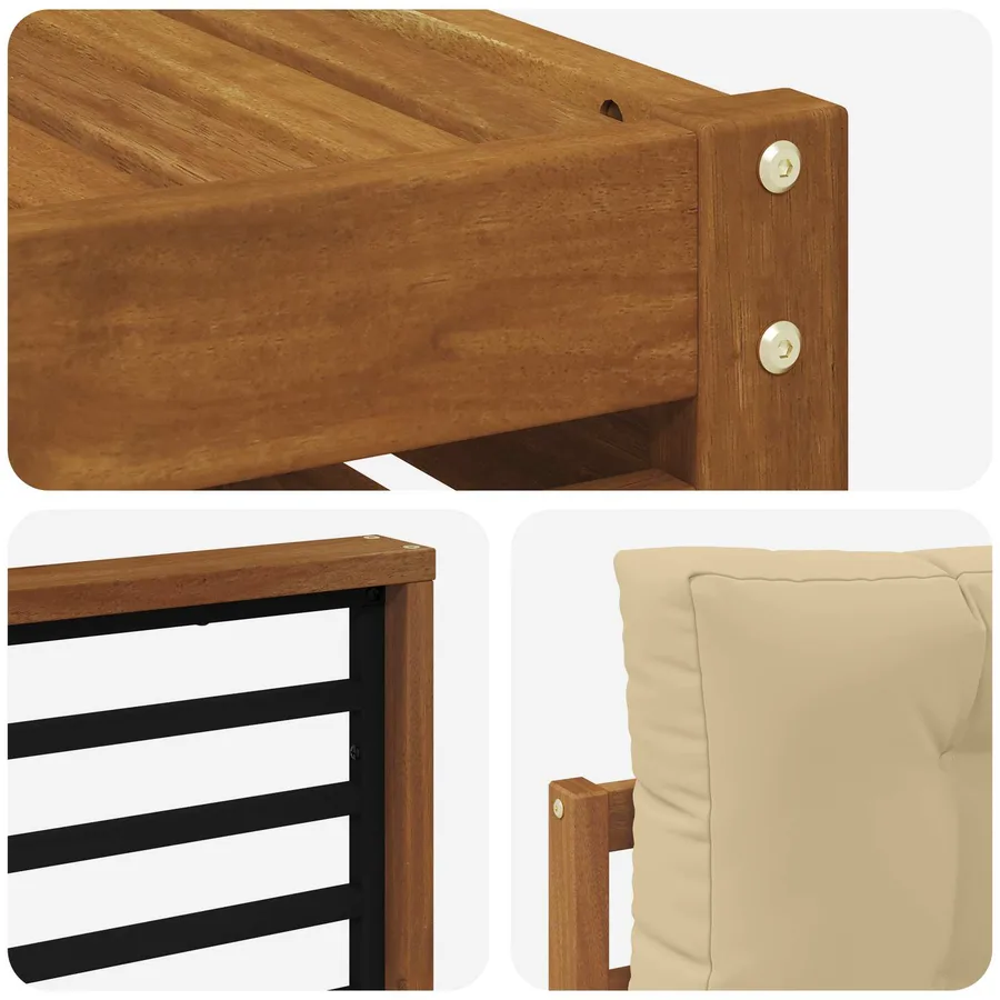 Ensemble de canapés d'extérieur 6 pcs Naturel et Beige - 6