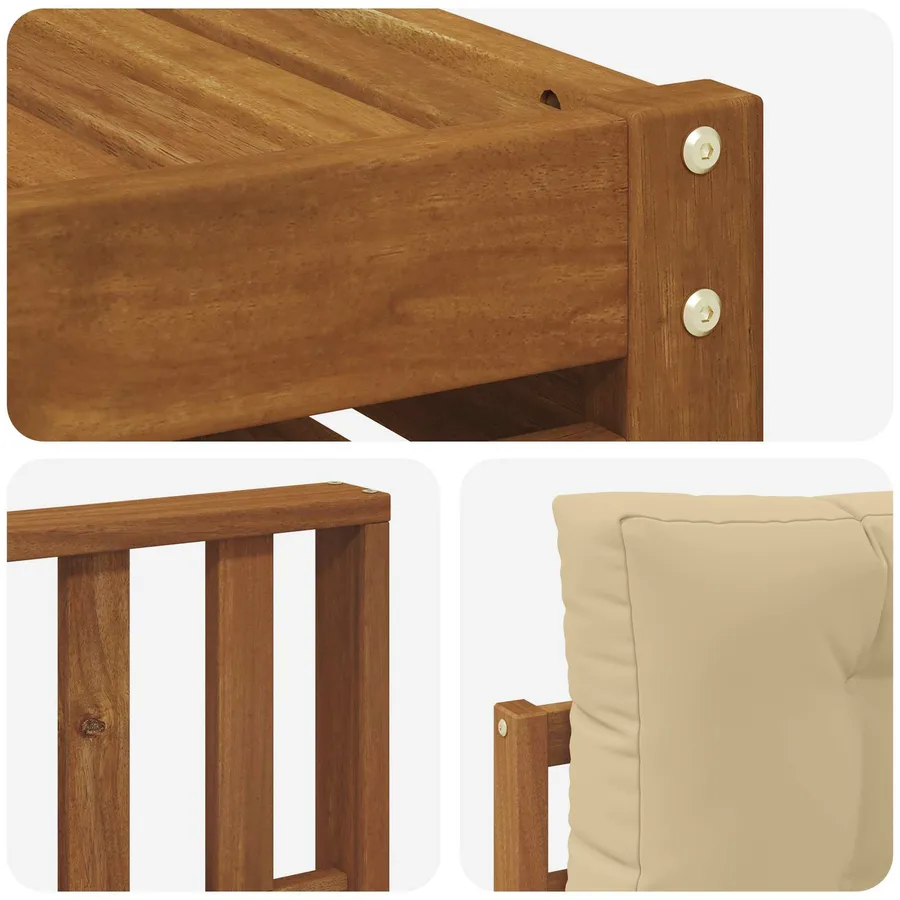 Ensemble de canapés d'extérieur 9 pcs Naturel et Beige - 6