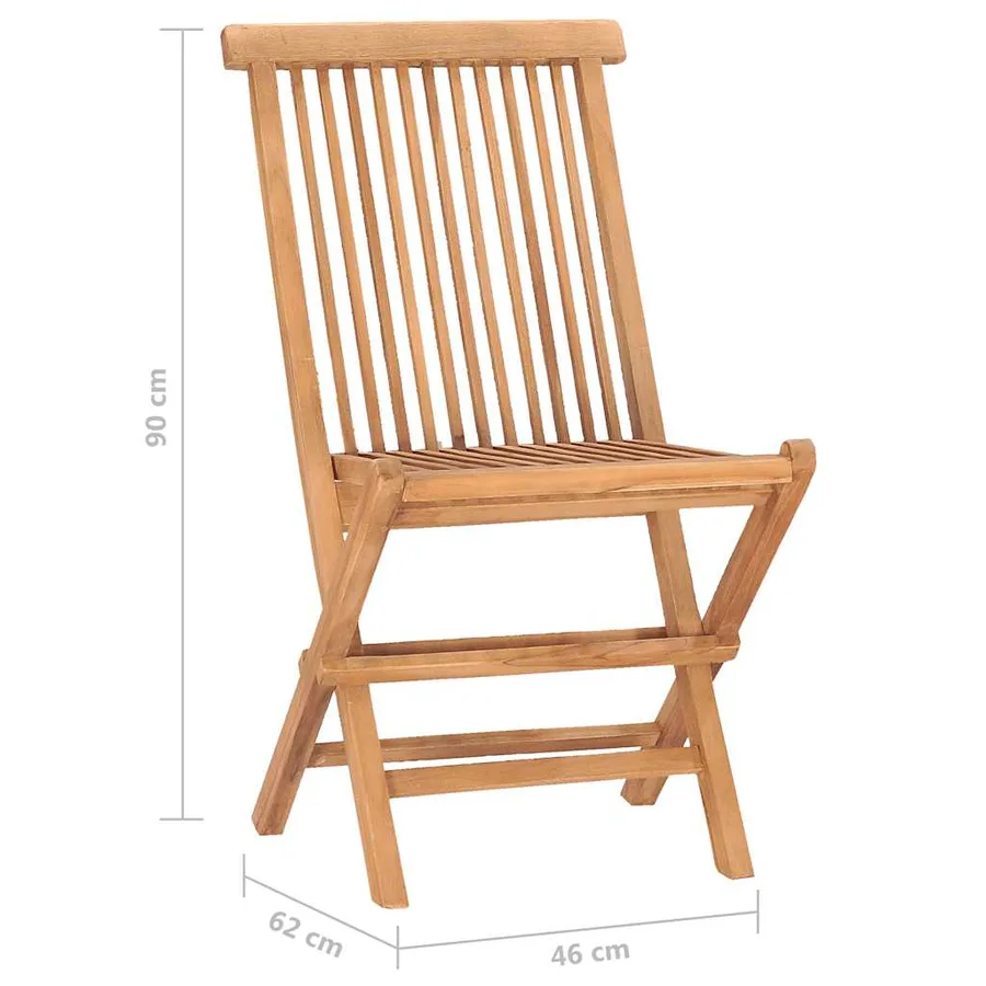 Ensemble à manger d'extérieur pliable 3 pcs bois solide de teck - 11
