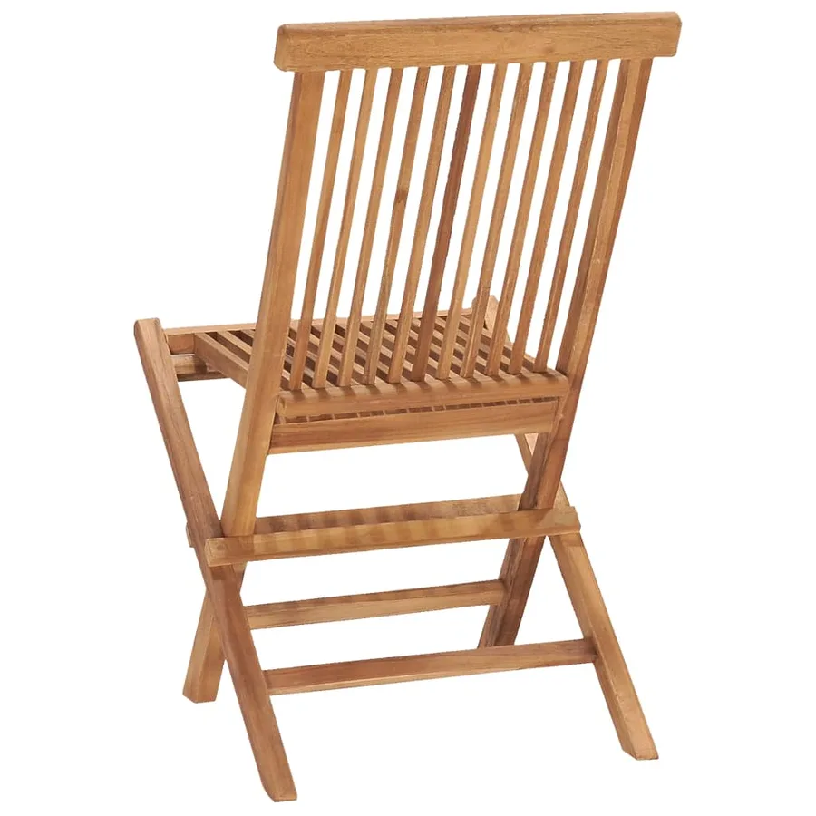Ensemble à manger d'extérieur pliable 3 pcs bois solide de teck - 8