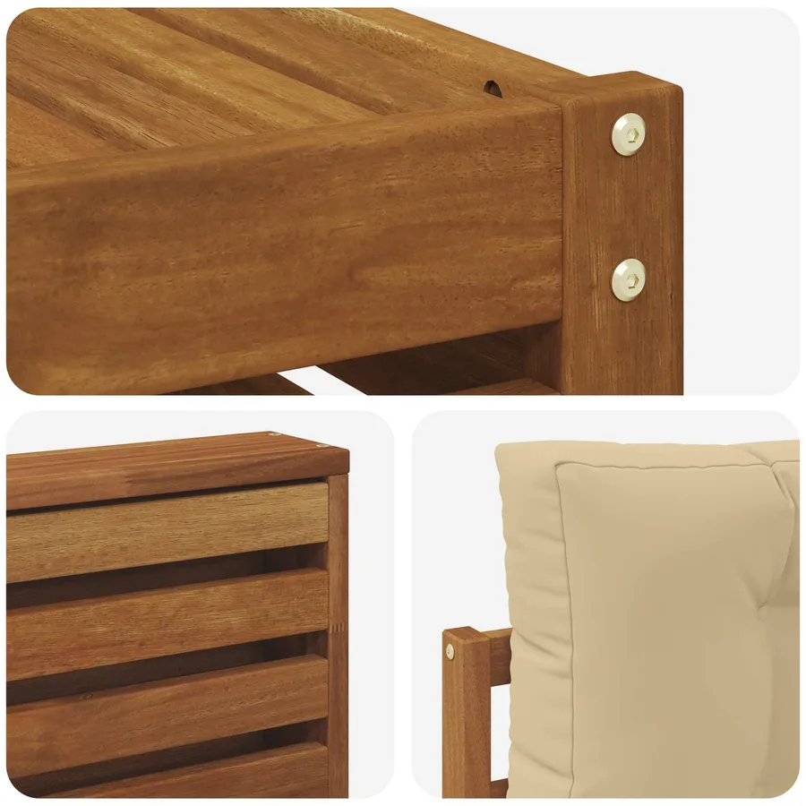 Ensemble de canapés d'extérieur 7 pcs Naturel et Beige - 7