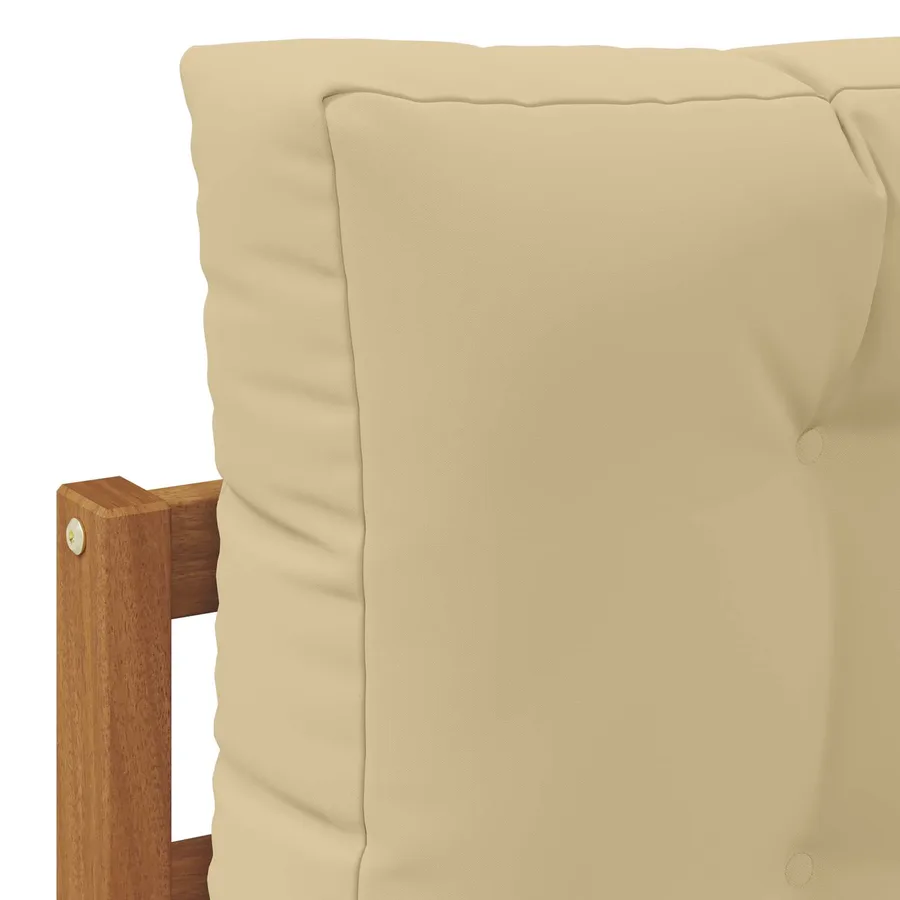 Ensembles de canapés 5 pc Naturel et Beige Bois d'Acacia Massif - 6