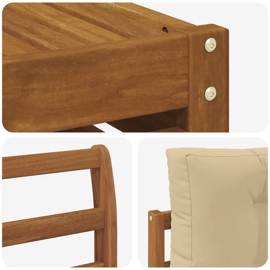 Ensemble de canapés d'extérieur 7 pcs Naturel et Beige - 7