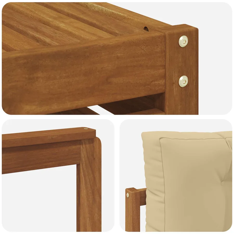 Ensemble de canapés d'extérieur 10 pcs Naturel et Beige - 7