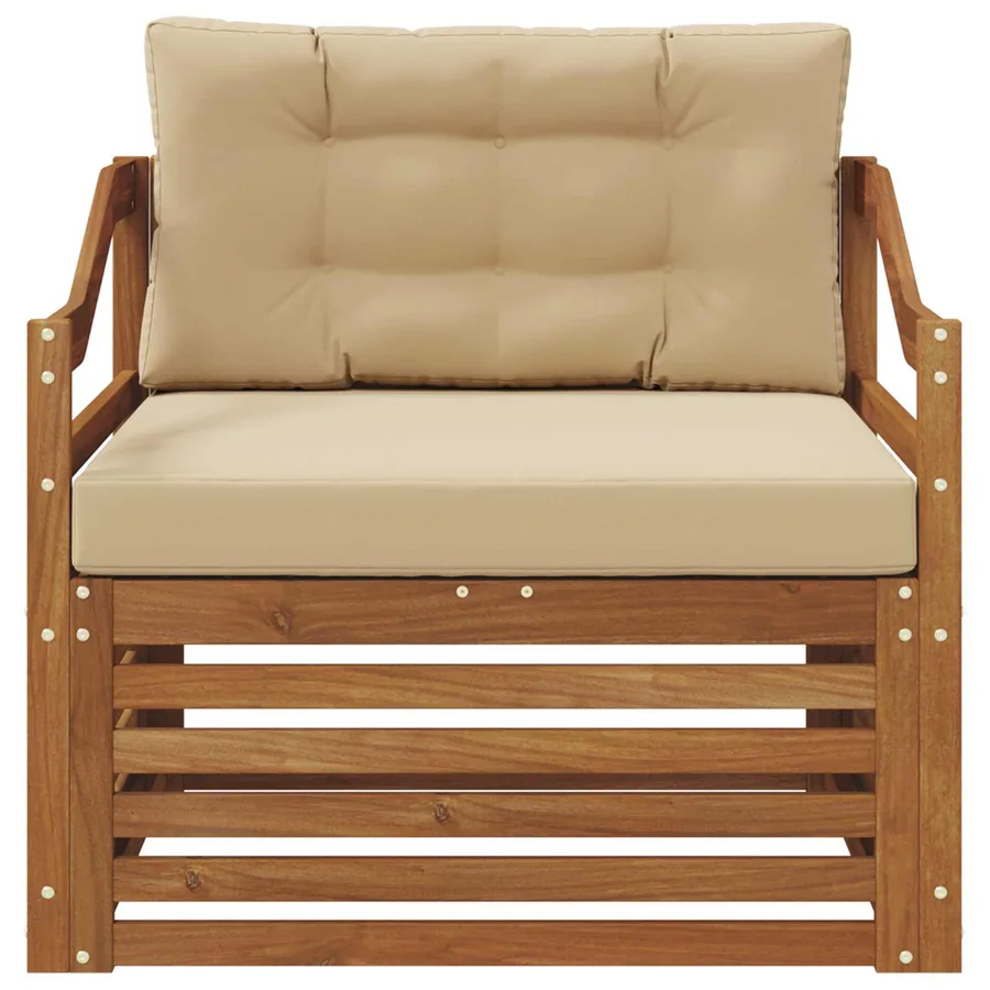 Canapé d’extérieur Naturel et Beige - 3