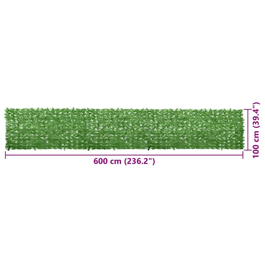 Écran de balcon avec feuilles vert 600x100 cm - 7